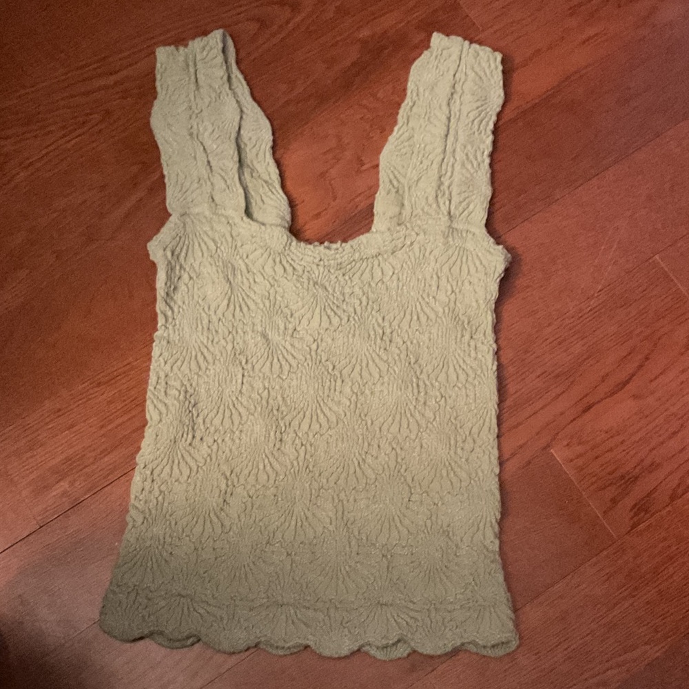 Free People Textured Tan Tank Top